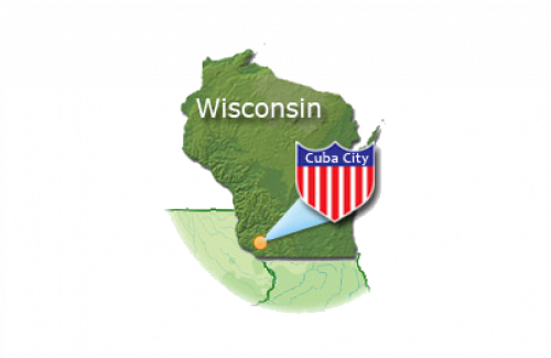 Location of Cuba City on a Map of Wisconsin